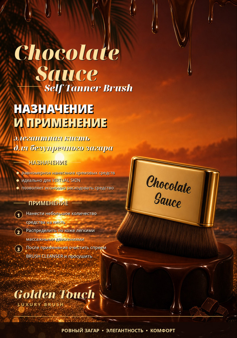 Кисть Chocolate Sauce для кремовых текстур/SELF TANNER BRUSH от CHOCOLATE SAUCE